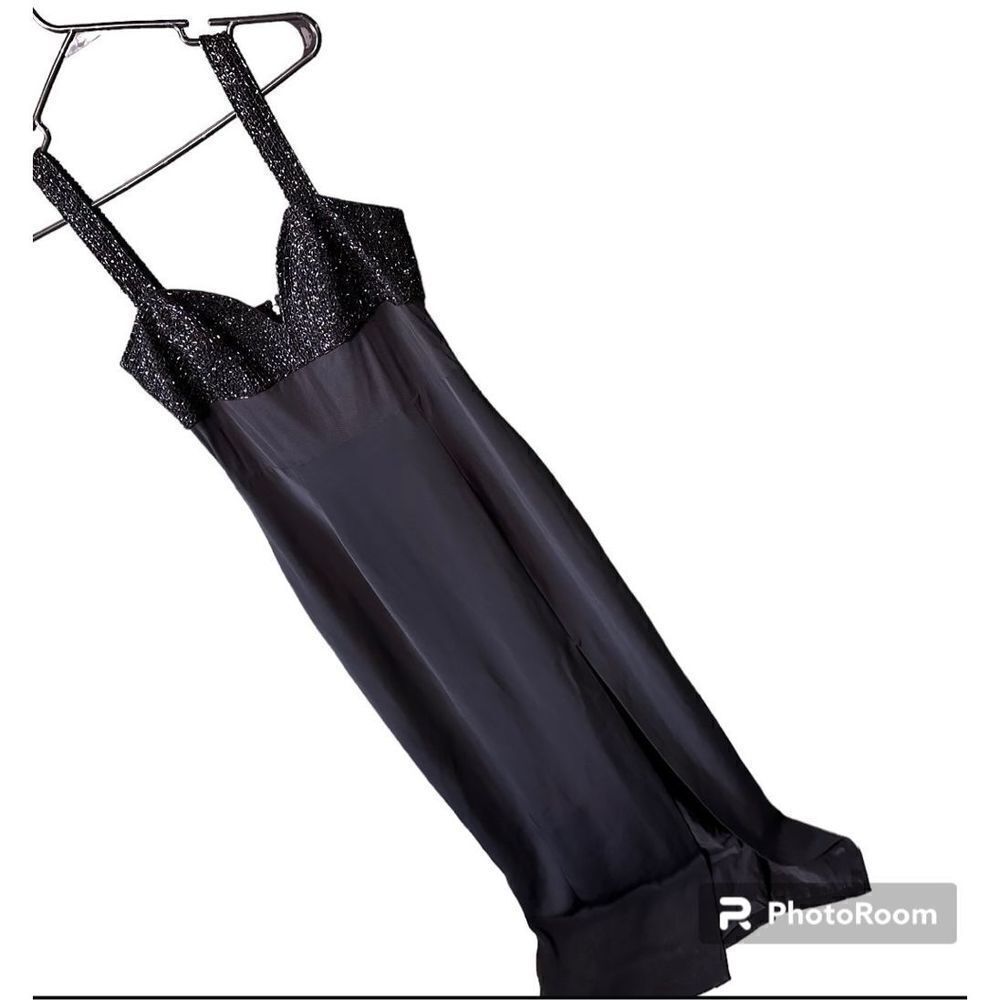 Black Tie Oleg Cassini vintage Black elegant night maxi dress size 10